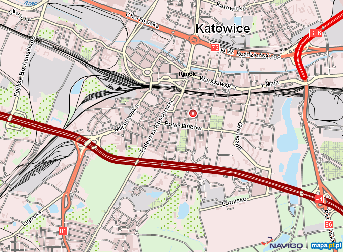 Mapa rdmiecia Katowic i okolicy - kliknij, aby poczy si z ca map na http://mapa.pf.pl